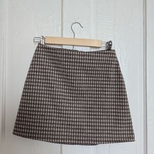 Reformation Wool Plaid Mini Skirt